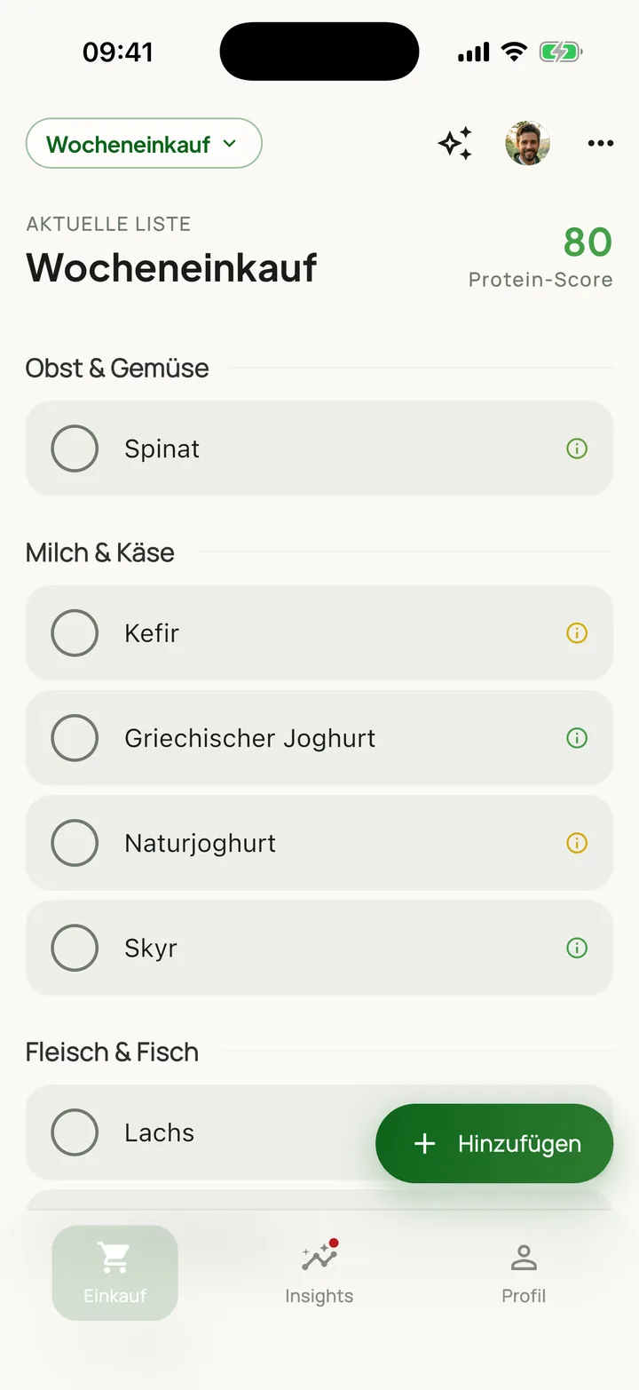 GutBuy App: Einkaufsliste „Wocheneinkauf
